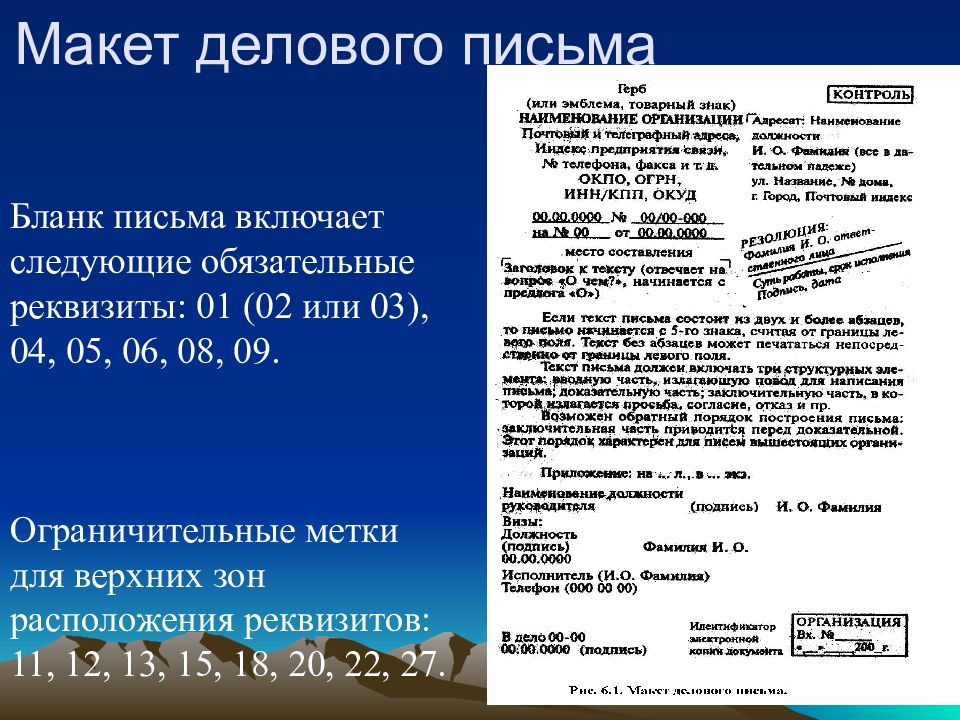 Сколько реквизитов включает деловое письмо международного образца тест