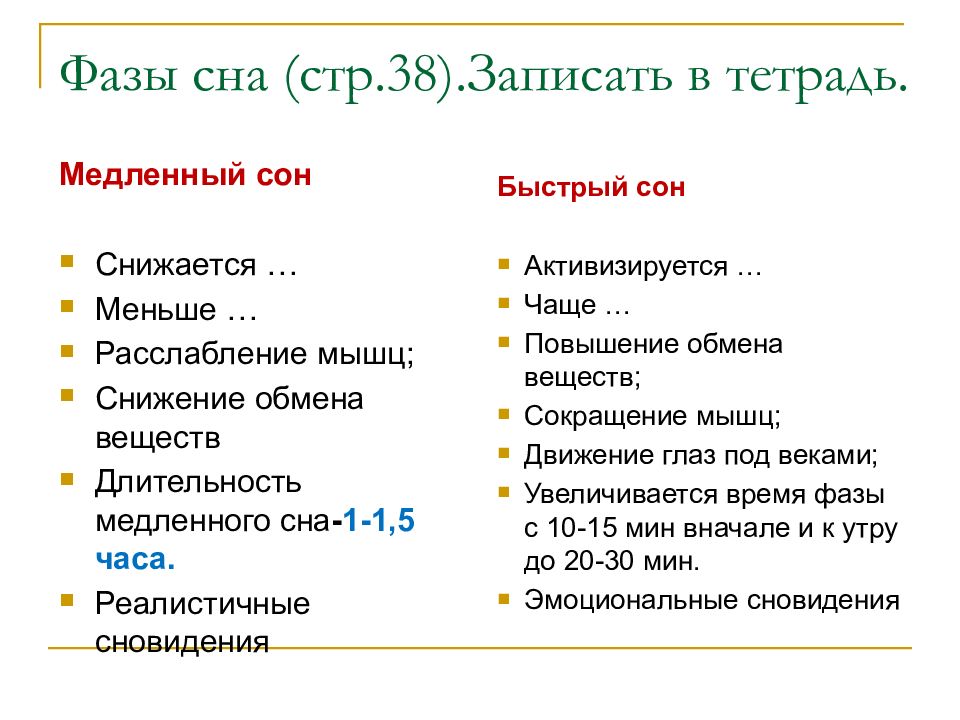 Сон и бодрствование презентация 8 класс