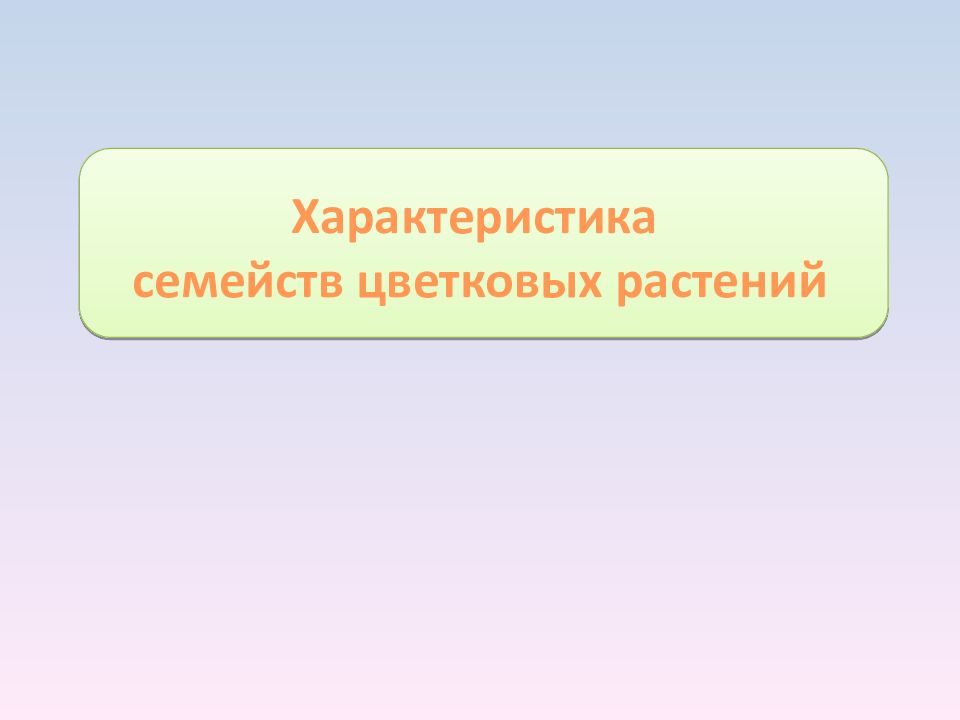 Характеристика семейств цветковых растений