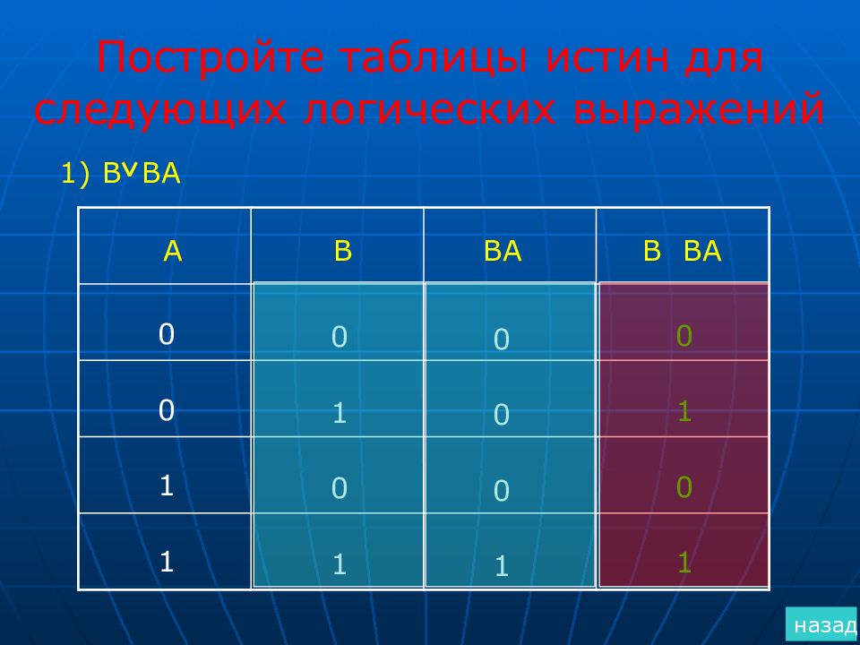 Построение таблиц истинности - YouTube