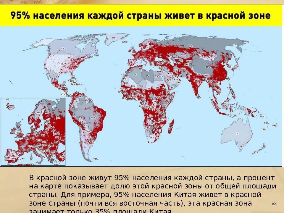 Наиболее заселенные территории евразии