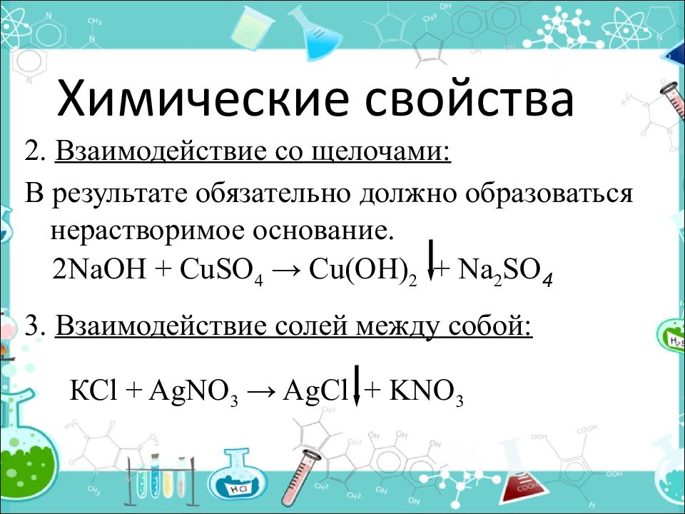 Химические свойства солей презентация 11 класс