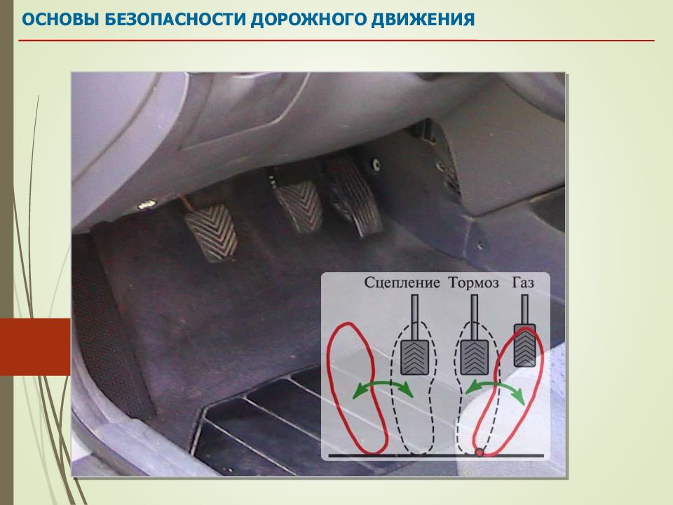 Схема газ тормоз сцепление