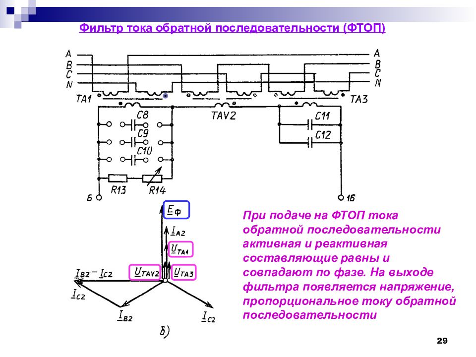 Токи 0. Схема фильтра напряжения обратной последовательности. Фильтр токов обратной последовательности ДФЗ-201. Фильтр токов обратной последовательности схема включения. Напряжение обратной последовательности.