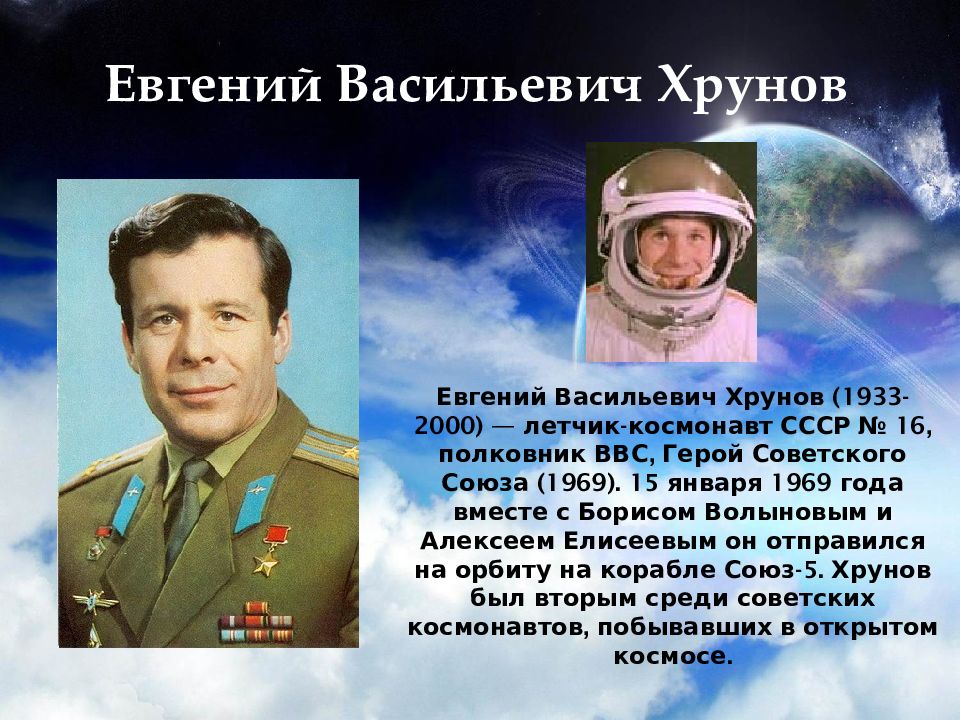 Первые летчики космонавты герои советского союза. Летчик-космонавты СССР Волынов.
