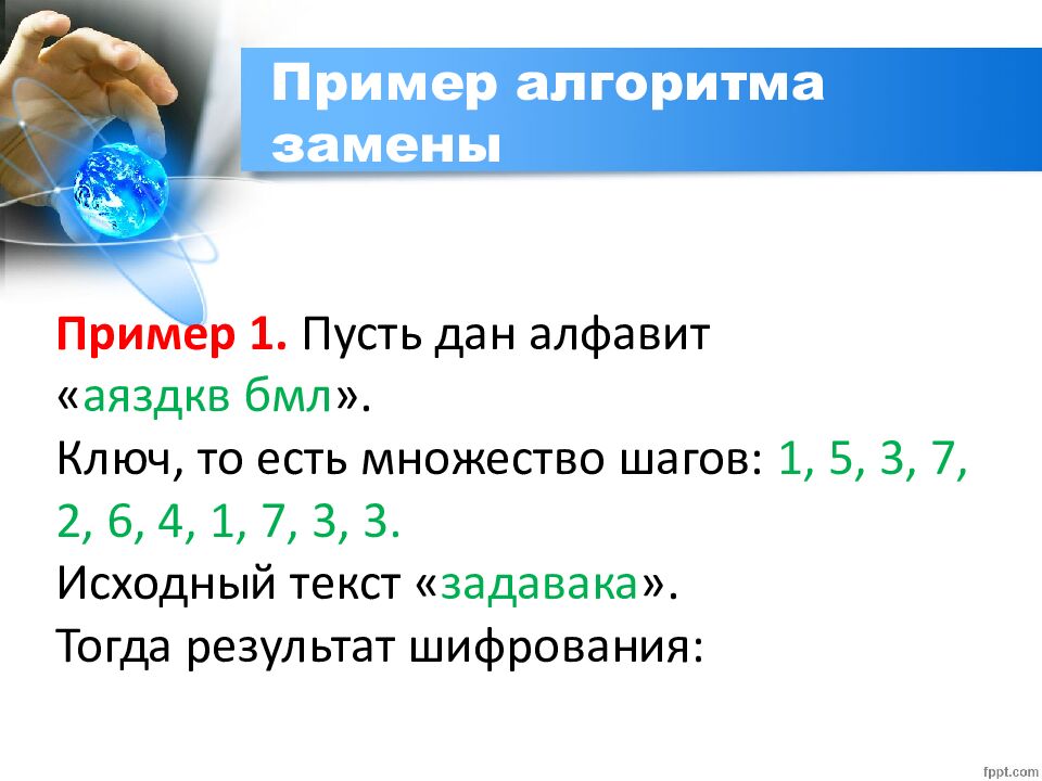 Пример алгоритма замены