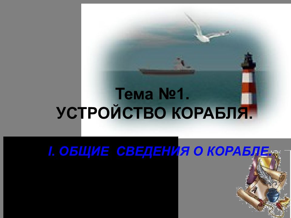 Тема №1. УСТРОЙСТВО КОРАБЛЯ.