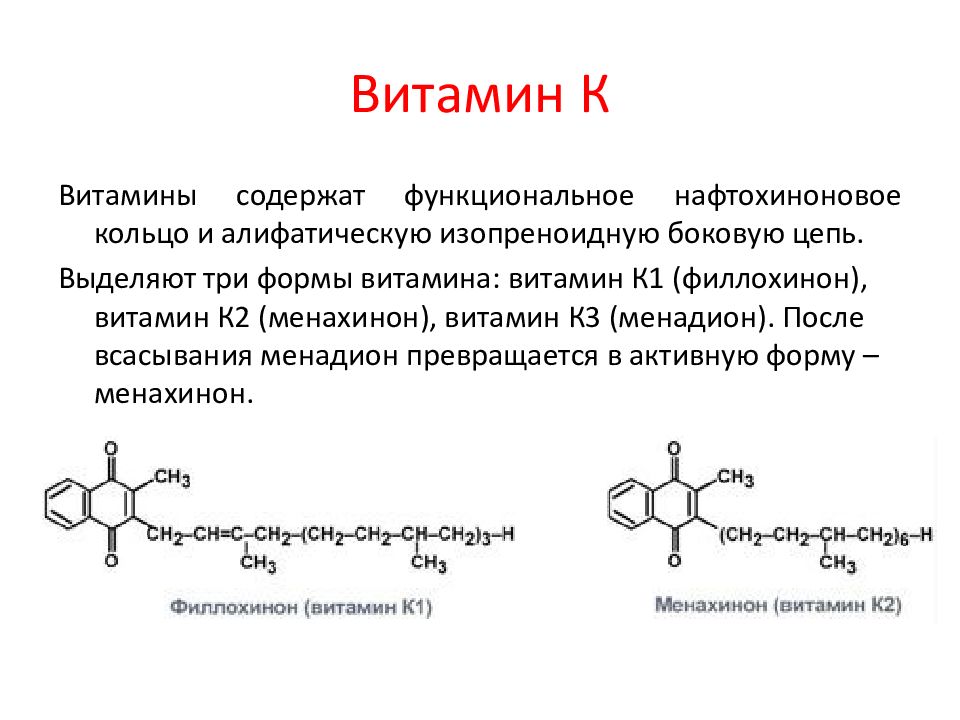 Витамин к презентация биохимия