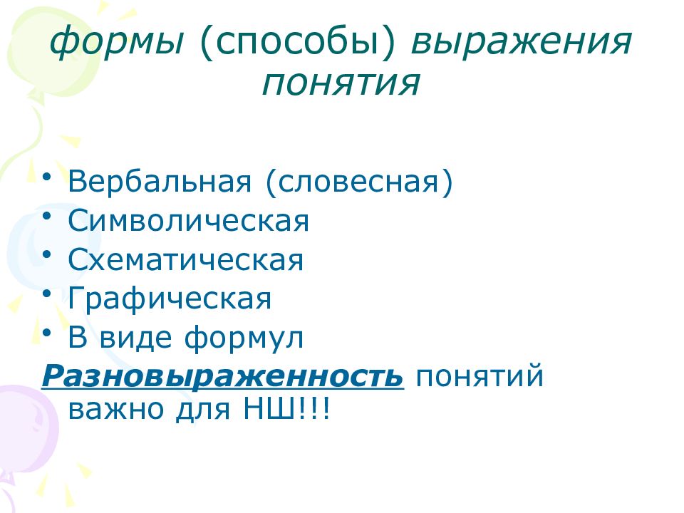 Понятия выражаются. Формы выражения понятий. Способы выражения понятий. Словесная символическая способы. Формы выражения концепции.