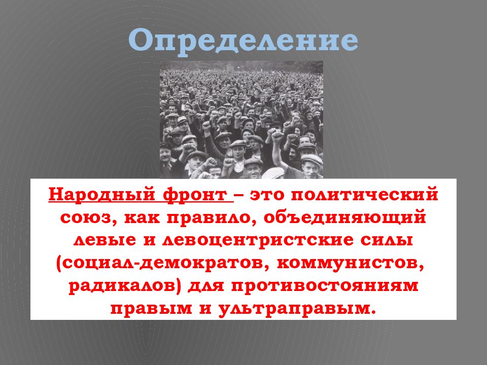 Борьба с фашизмом народный фронт во франции и испании презентация 10 класс