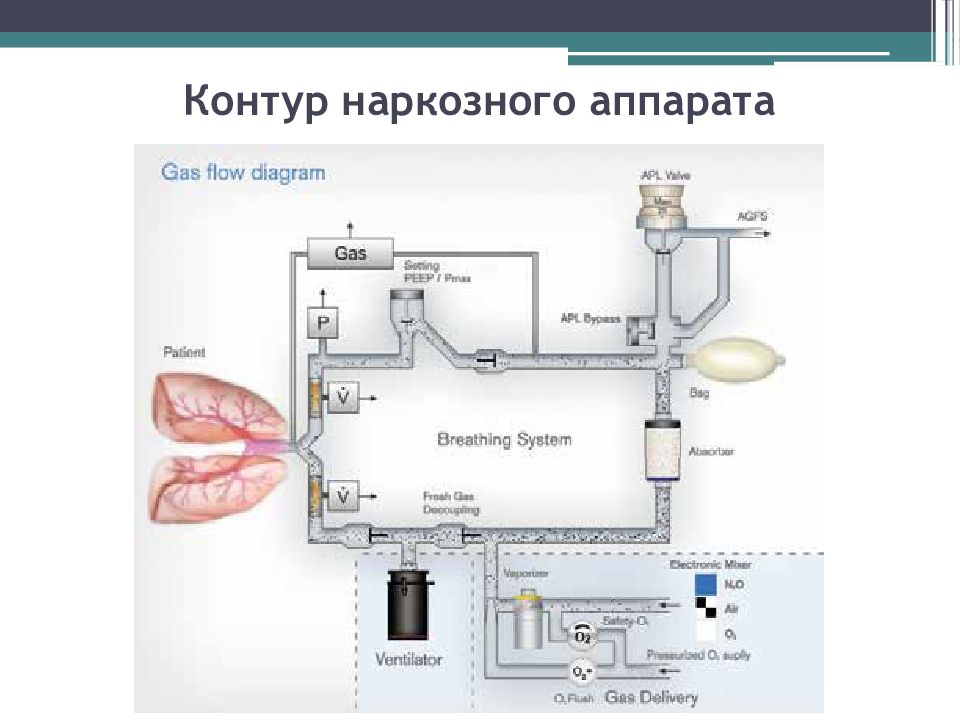 Схема наркозного аппарата