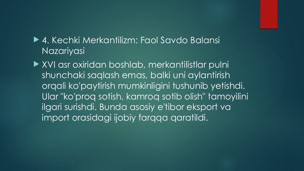 Merkantilizm iqtisodiy maktabi