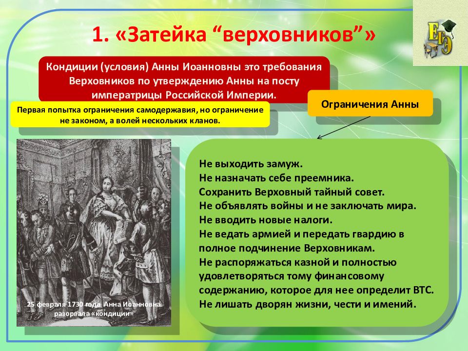 Как дворяне отреагировали на проект верховников почему какие требования выдвигали дворяне в своих