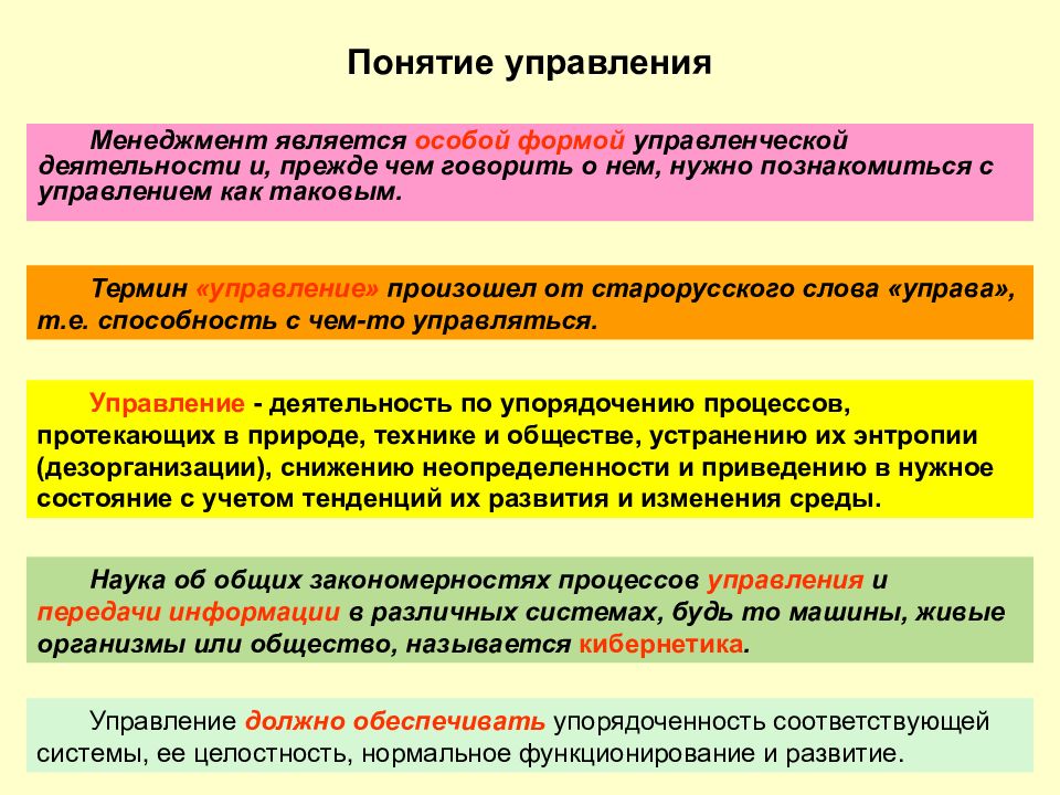 Термин управление. Понятие управления. Понятие управление в менеджменте. Термины менеджмент и управление.