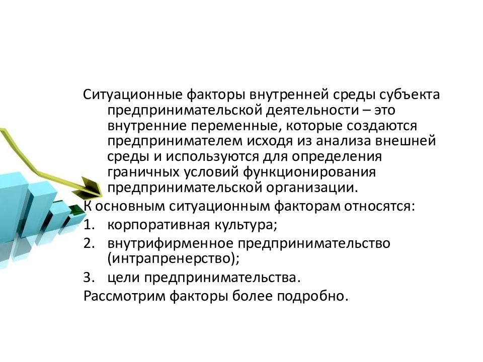 Ситуационные факторы внутри организации. Факторы внутренней среды предпринимательской деятельности. Факторы внутренней предпринимательской среды. Внутренняя среда предпринимательской организации. Факторы внешней среды предпринимательства.