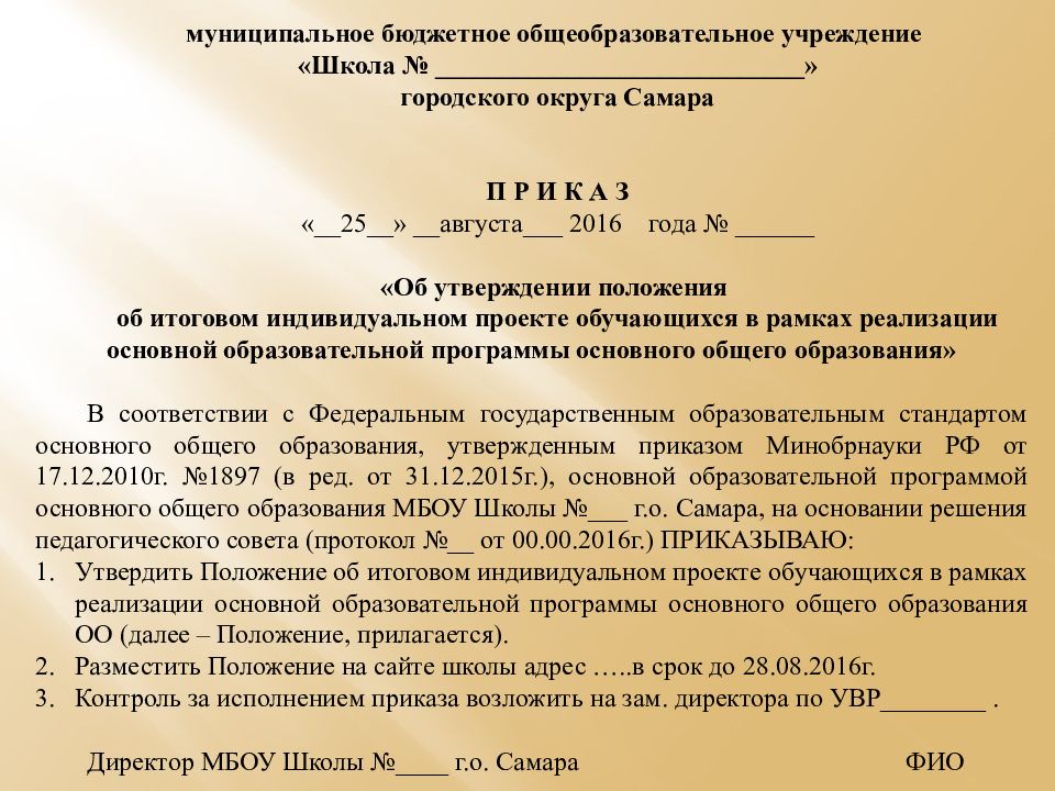 Годовое положение. Отзыв на индивидуальный итоговый проект.