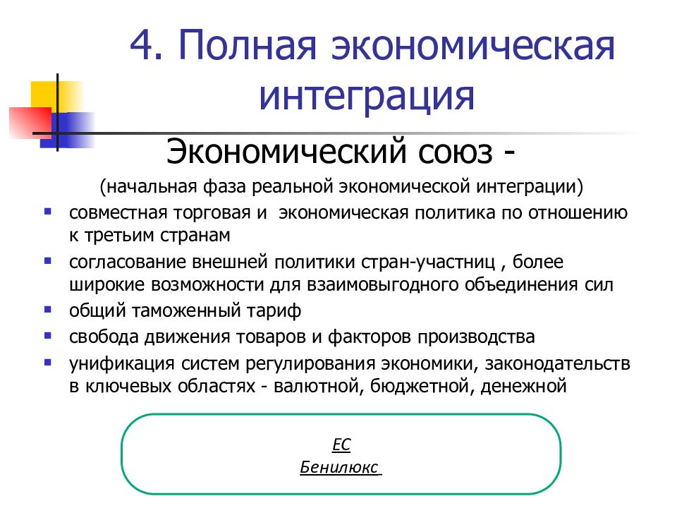 Международная экономическая интеграция презентация