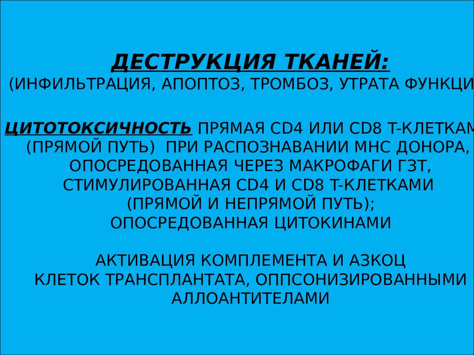 Трансплантационный иммунитет презентация