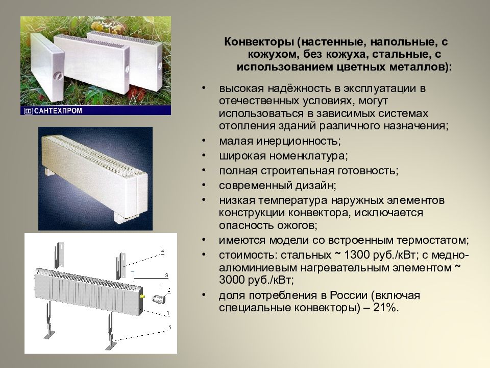 Температура нагревательных приборов. Конвектор Сантехпром авто. Таблица конвекторов Сантехпром. Современные нагревательные приборы конвектор презентация.