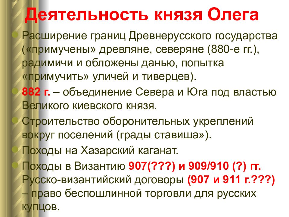 Деятельность князей. Деятельность князя Олега. Деятельность князя князя Олега. Деятельность князя Олега кратко.