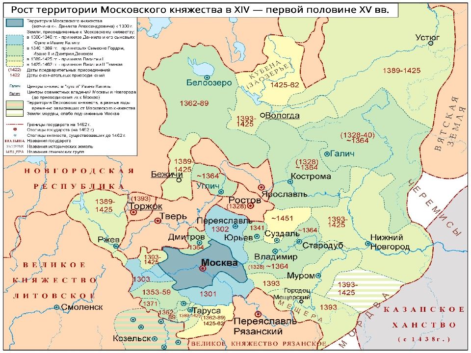 Русь в конце 15 века карта