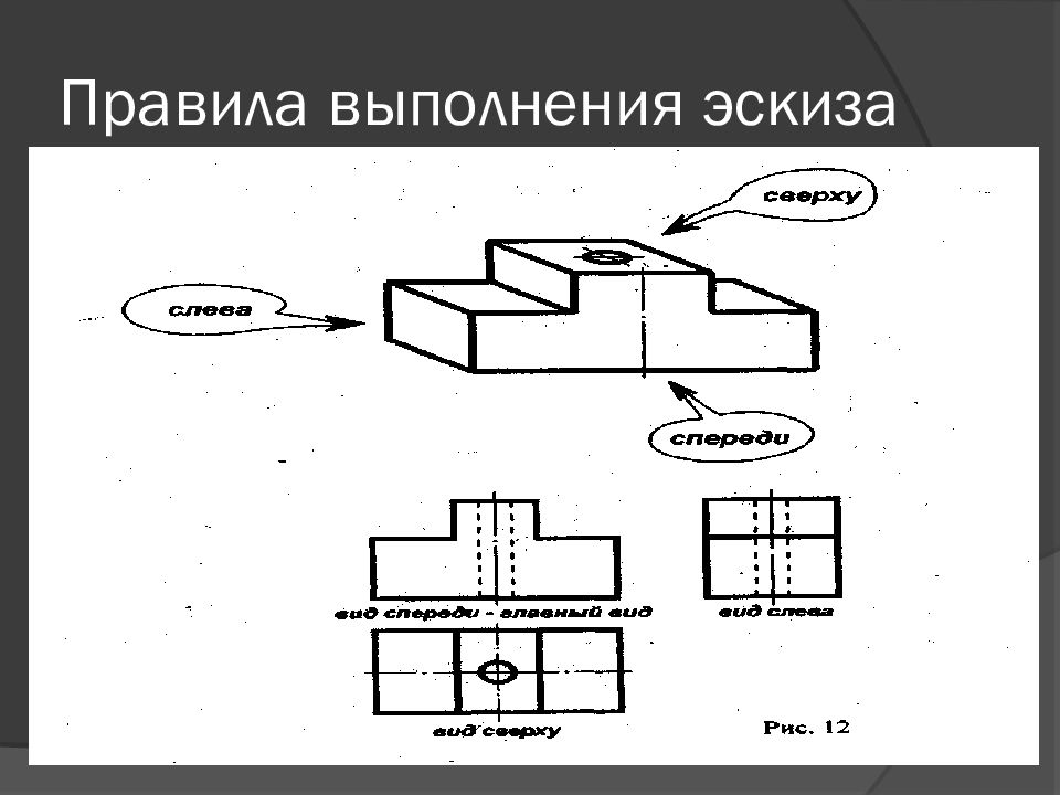 Порядок выполнения эскиза детали