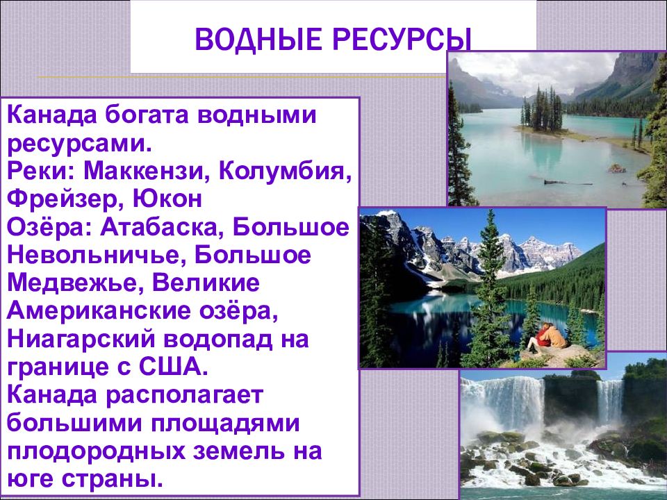 Ресурсы канады