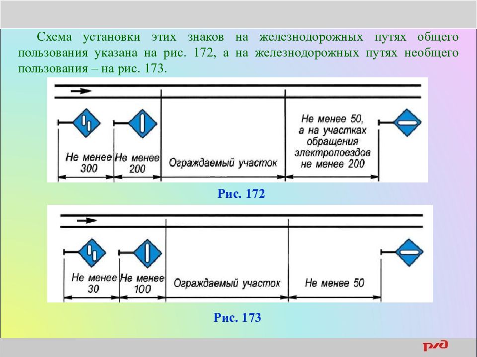 Знаки общего пользования. Ограждения на путях общего пользования. Укажите правильную схему расстановки знаков. ЖД транспорт на схеме обозначение.