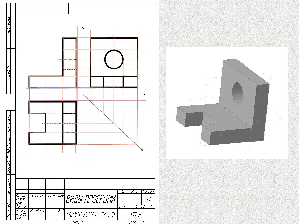 Виды проекций на чертеже