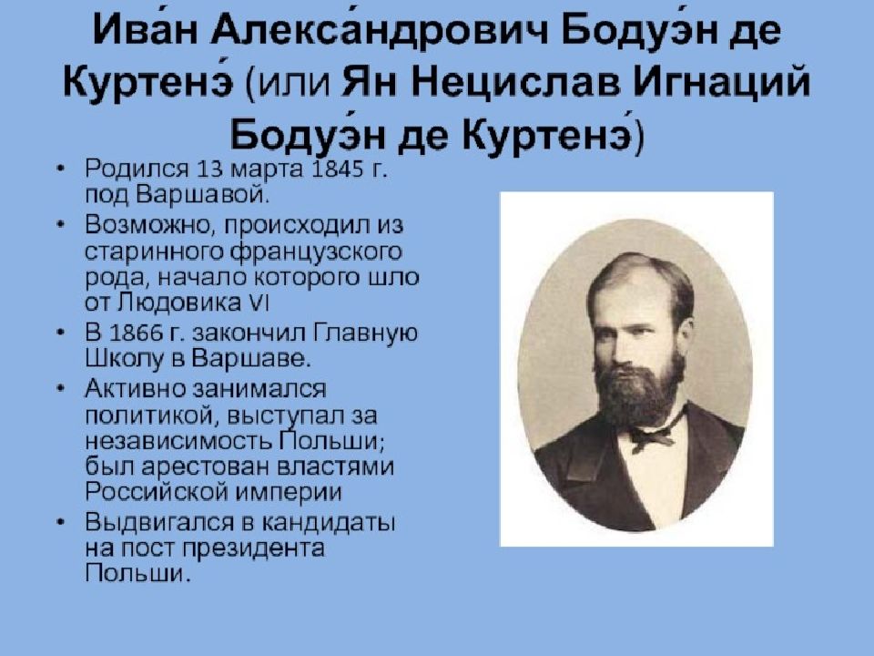 Бодуэн де куртенэ. Иван Александрович Бодуэн де Куртенэ (1845-1929). Иван (Ян) Александрович Бодуэн де Куртенэ. Казанская лингвистическая школа Бодуэн де Куртенэ. Ива́н Алекса́ндрович Бодуэ́н де Куртенэ́.