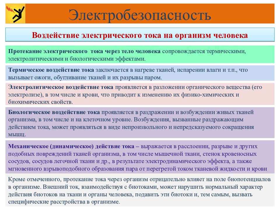 Действие электрического тока на организм человека презентация