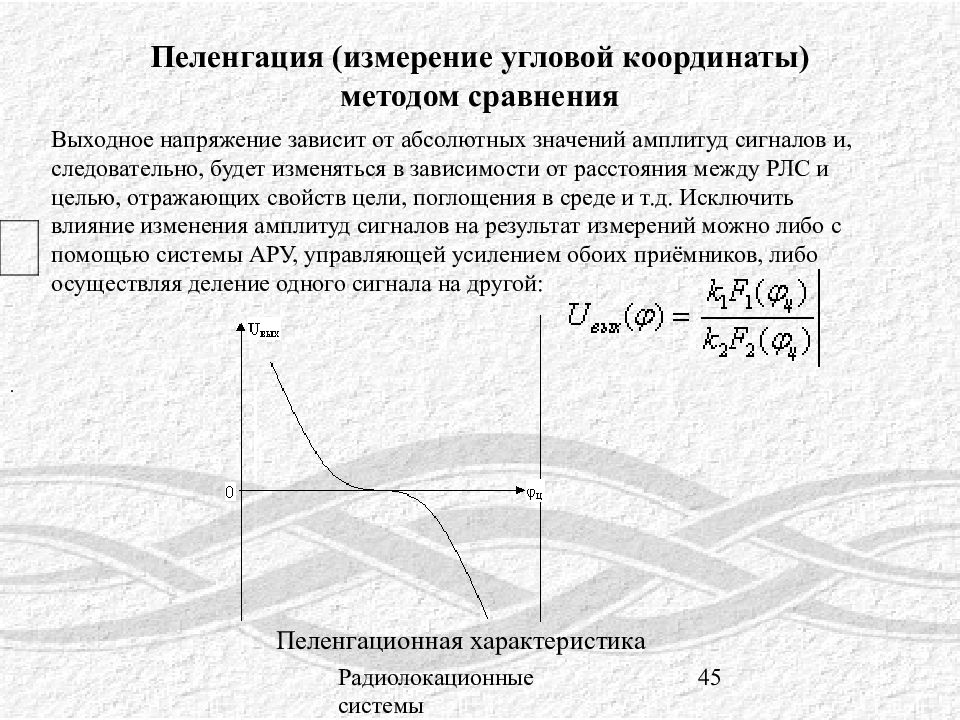 Угловые координаты. Методы измерения угловых координат. Фазовый метод измерения угловых координат. Пеленгация. Амплитудный метод измерения угловых координат.