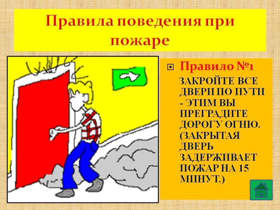 1 закрыть. Правила поведения при пожаре. Опасные места при пожаре. Закрытая дверь при пожаре. Правила поведения при пожаре двери.