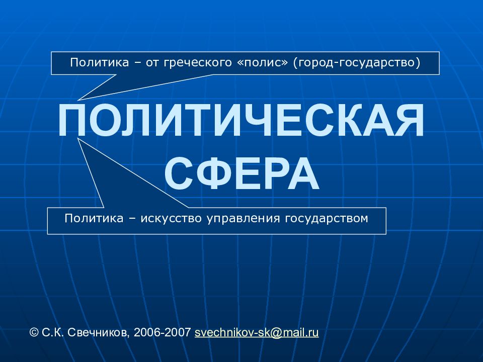 Политическая сфера общества презентация по обществознанию