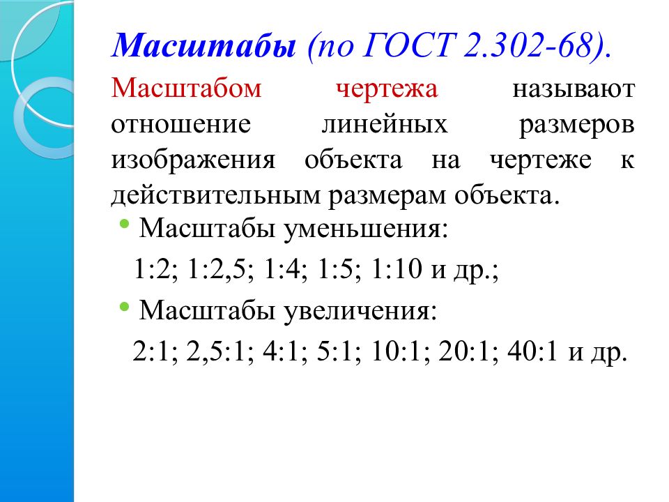 Что называется масштабом чертежа ответ