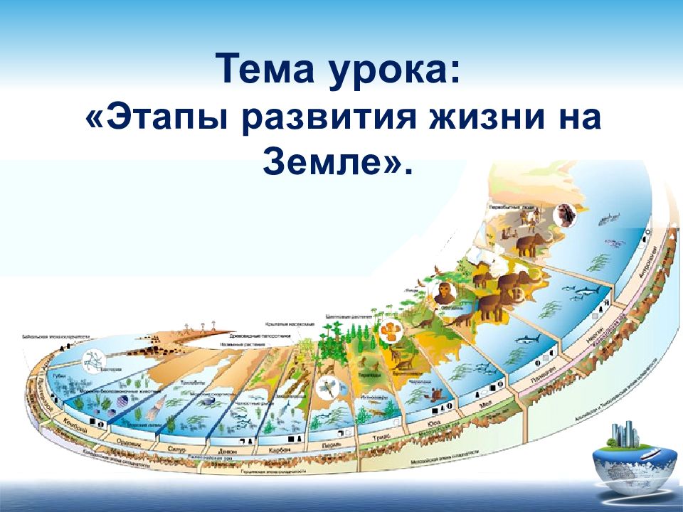 Тема урока: «Этапы развития жизни на Земле»