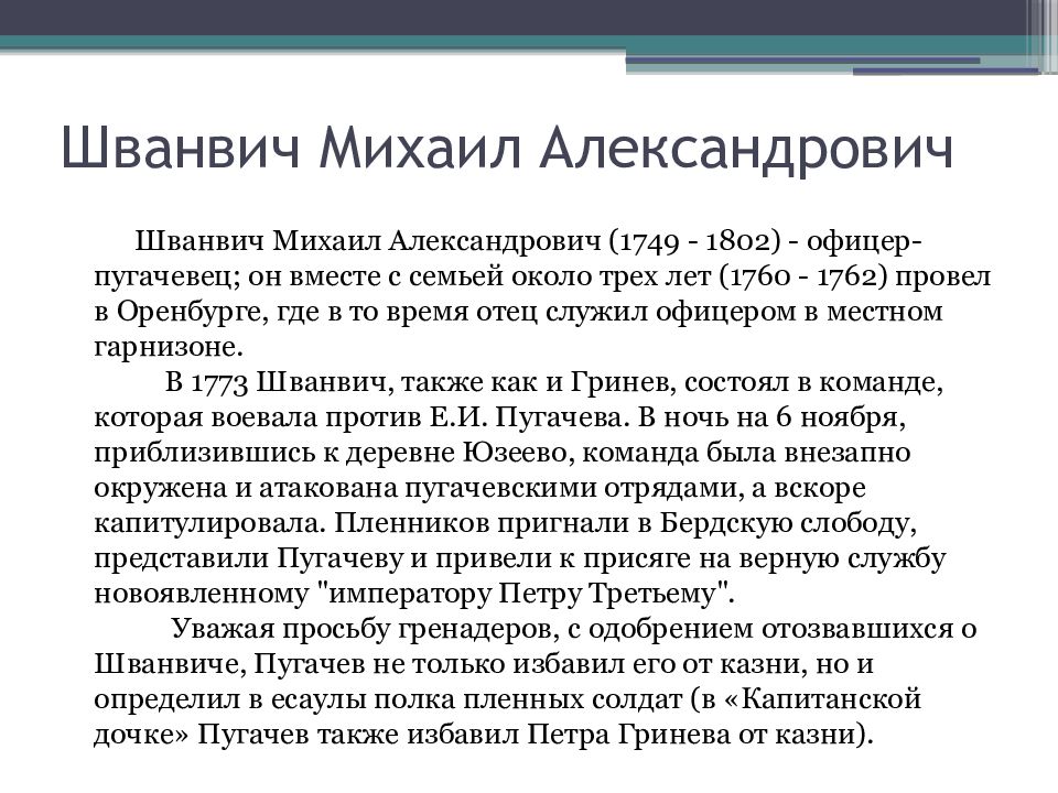 Анализ капитанской. Михаил Александрович Шванвич Капитанская дочка. Шванвич Капитанская дочка. Прототипы персонажей капитанской Дочки. Герои капитанской Дочки презентация.