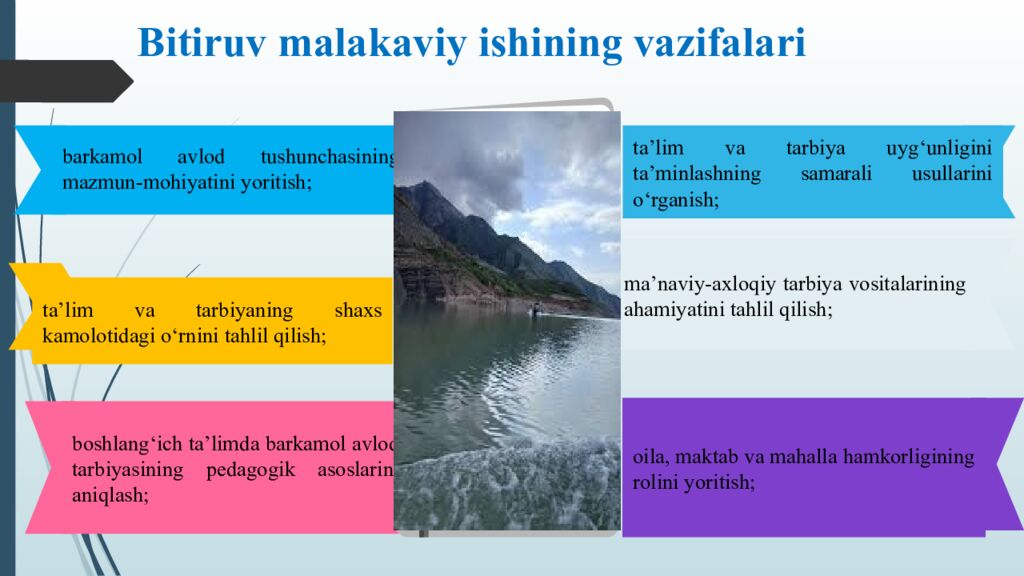 Bitiruv malakaviy ishining vazifalari