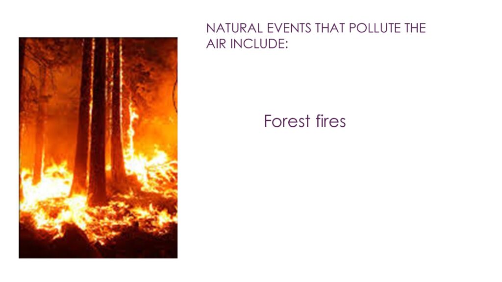 Air pollution occurs when gases, dust particles, or smoke are introduced into