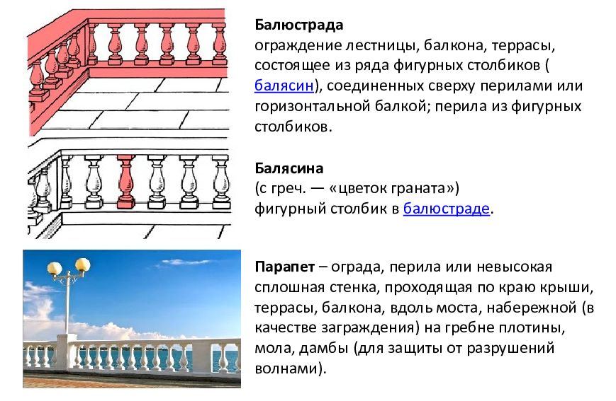 Невысокая сплошная стенка проходящая по краю крыши