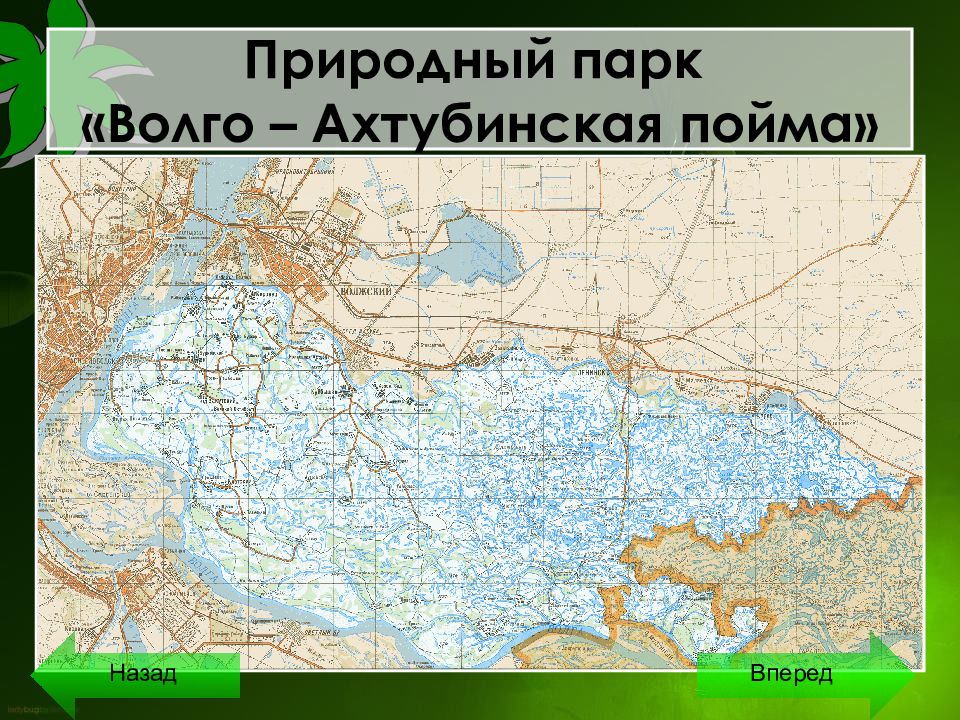 Природный парк волго ахтубинская пойма границы карта