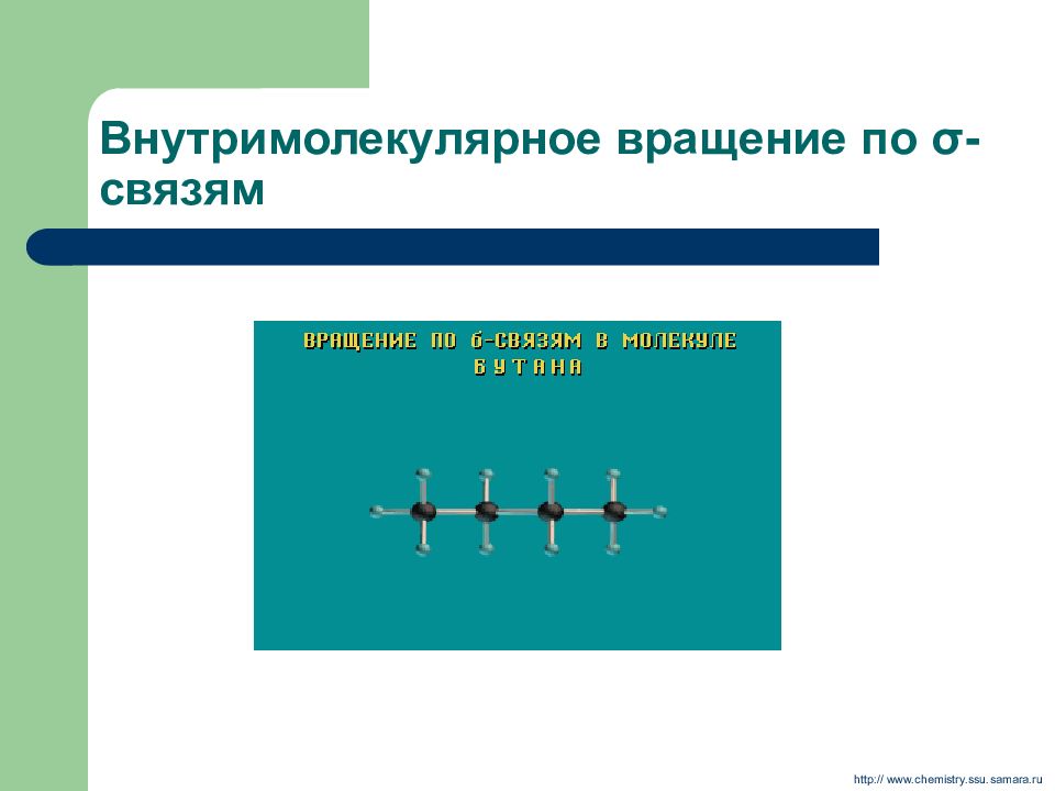 Обороты связи. Внутримолекулярное вращение. Вращение по связям в молекуле бутана. Внутримолекулярное вращение полимеров.