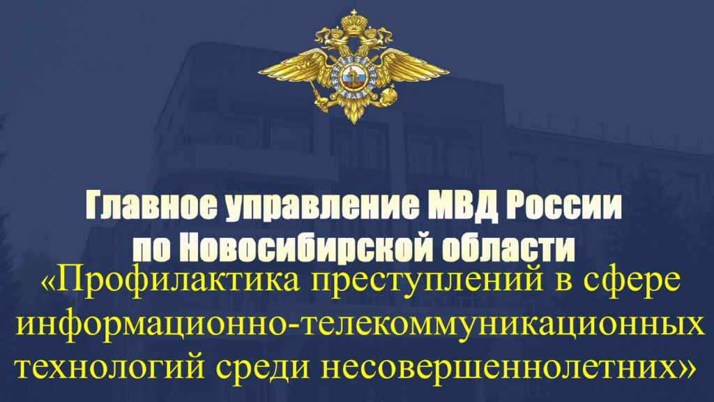 Профилактика преступлений в сфере информационно-телекоммуникационных