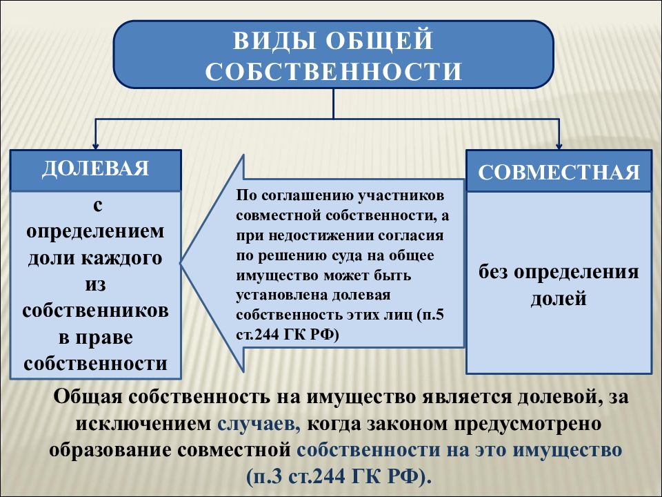 Схема особенности общей собственности