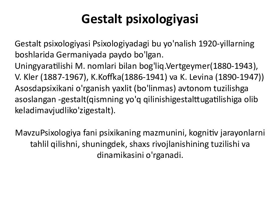 SHAXSIYAT NAZARIYALARI xorijiy