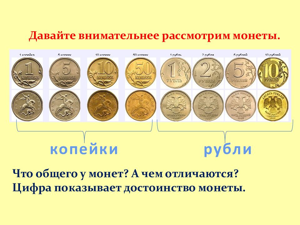 Сколько копеек. Достоинства монет. Рассматривает монету. Преимущества монет. Монеты с достоинством 1 2 5 10 рублей.