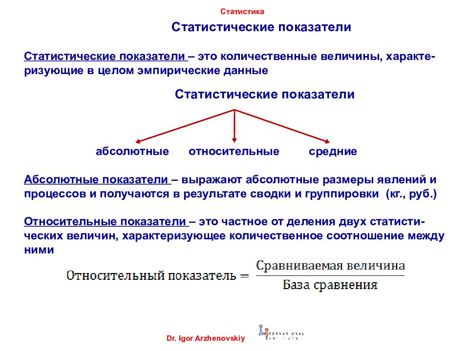 В таблице см рисунок указан следующий вид статистических величин