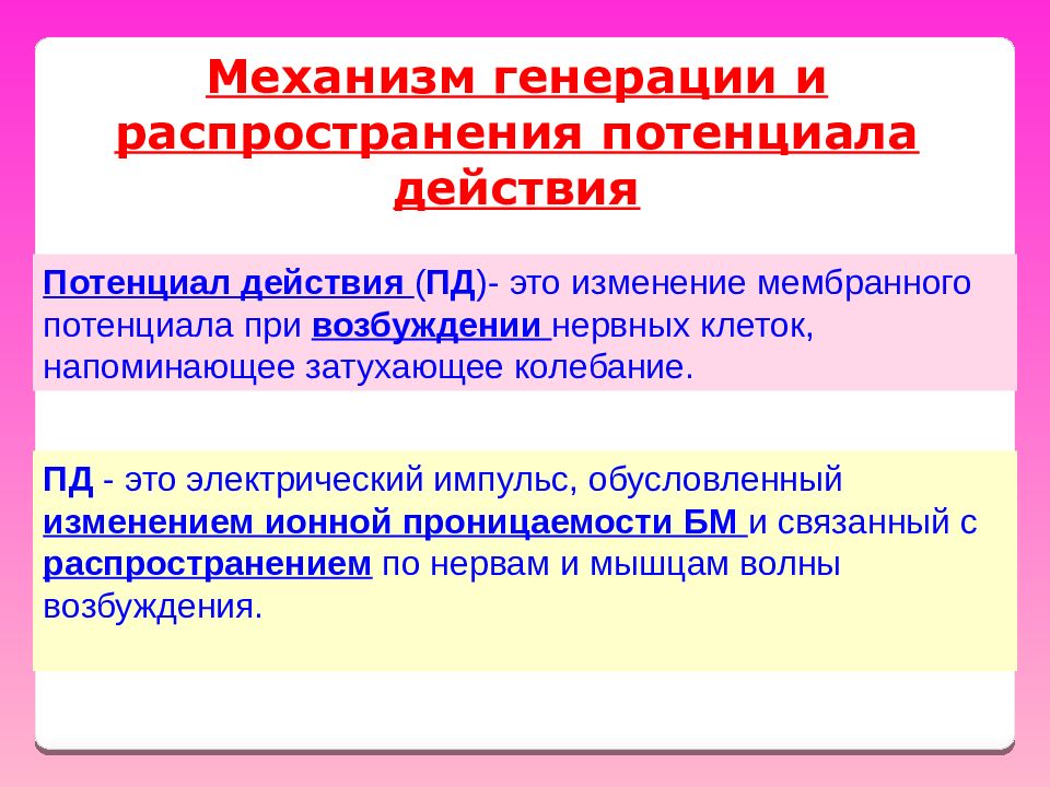 Механизмы генерации потенциала. Механизм генерации и распространения потенциала действия. Механизмы изменения ионной проницаемости при возбуждении.. Потенциал распространяющегося возбуждения. Распространение потенциала действия.