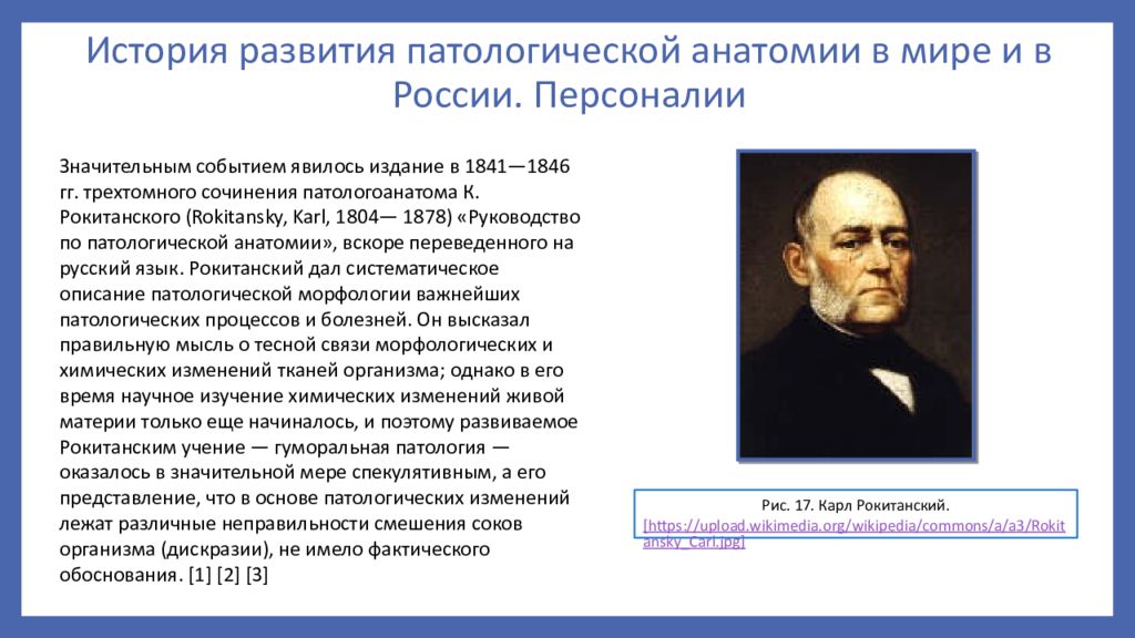 История развития патологической анатомии презентация