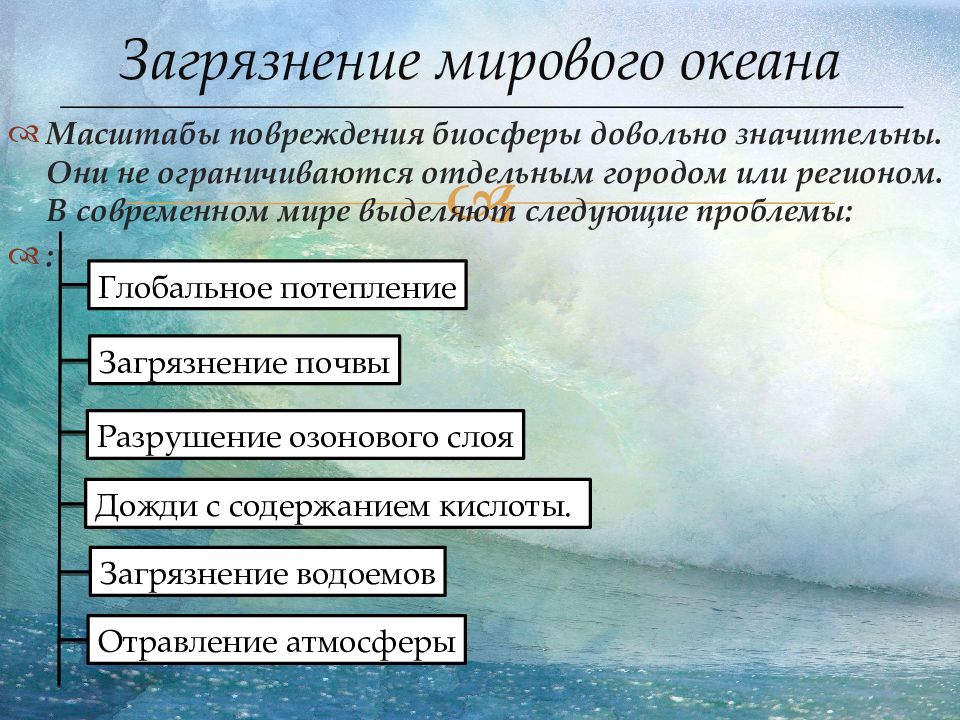 Глобальная проблема использование мирового океана презентация